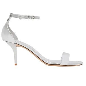 BURBERRY
Leather Metallic Heeled Sandals 70